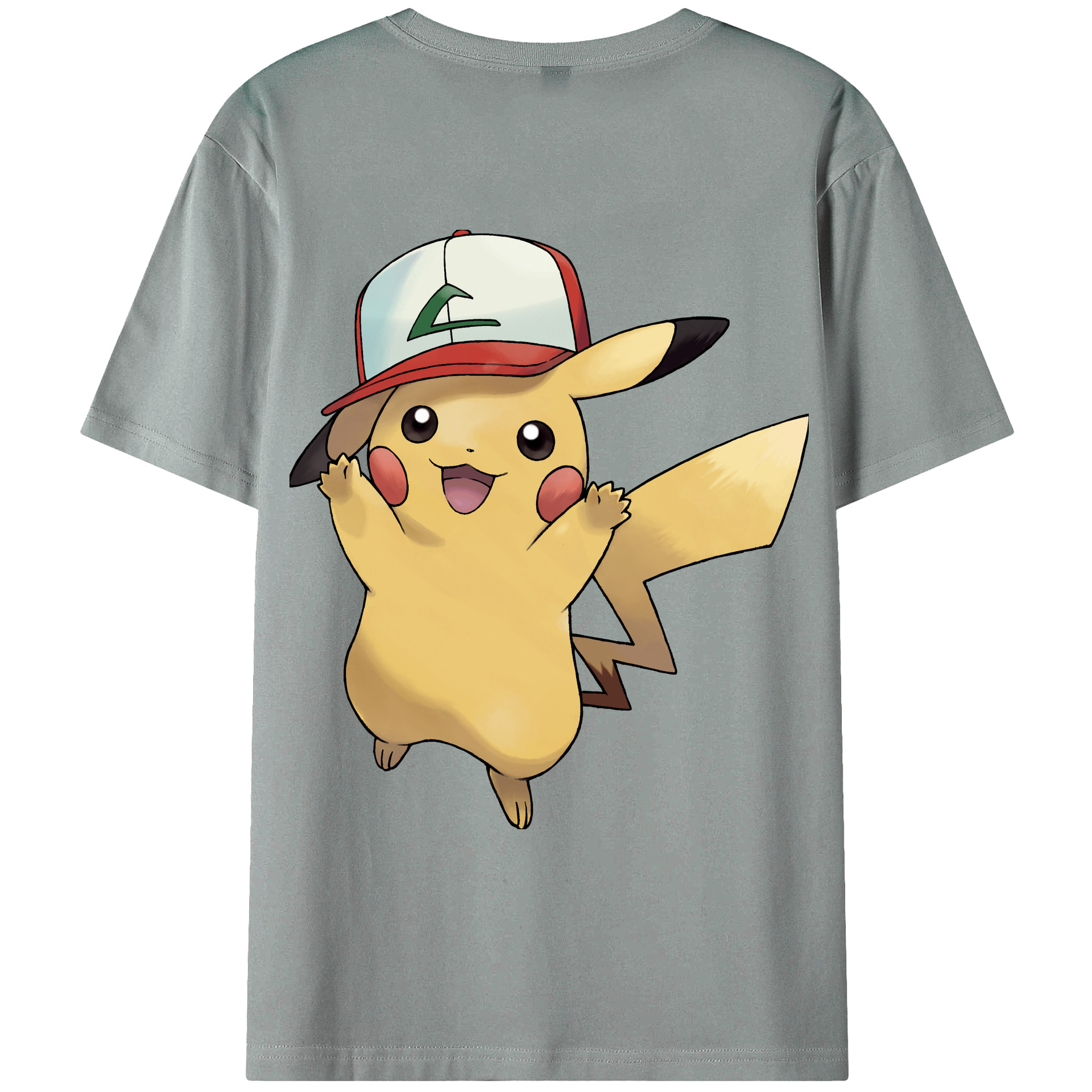 （画像用） ポケットモンスター Pokémon 綿100％ メンズ半袖Tシャツ（バックプリント） 通気性